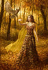 Owl Lady in the Autumn Forest